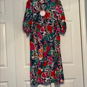 Umgee Colorful Floral Long Sleeve Dress